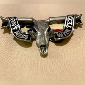 Western Solid Pewter “Don't Mess With Texas” Belt Buckle